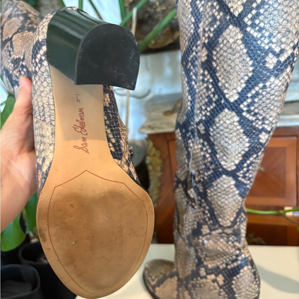 Sam Edelman Python Print Knee-High Boots Size 9 - image 8